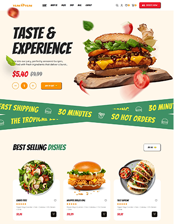 各类美食，如汉堡、沙拉等快餐类食品