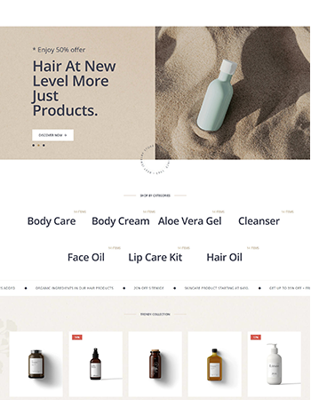 各类个人护理产品，包括身体护理、面霜、芦荟胶、洁面乳、面部精油、唇部护理套装、护发精油等。