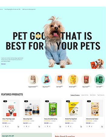 销售宠物食品、宠物零食、宠物用品等