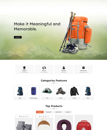 户外装备相关产品售卖