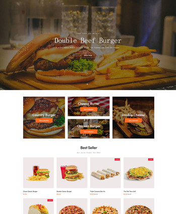 各类汉堡等美食售卖